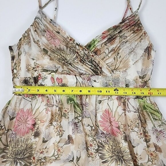Tristan Women's Maxi Strapless Dress Floral Print Cream Pink Flowy Size 16 - Picture 15 of 16
